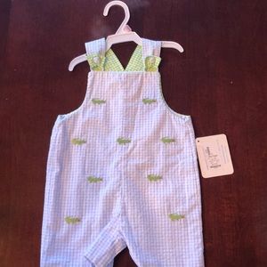 Beautiful Alligator seersucker onesie